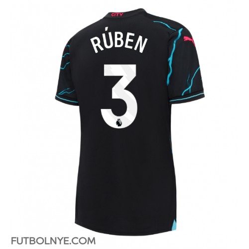 Camiseta Manchester City Ruben Dias #3 Tercera Equipación para mujer 2023-24 manga corta